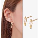 Goldene Diamant Ohrringe vergoldet aus Messing mit Zirkonia für Brautjungfern 