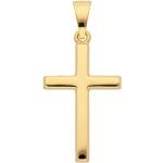 Goldene 1001 JEWELS Kreuzanhänger aus Gelbgold für Damen 