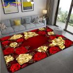 Rote Moderne Rechteckige Badteppiche aus Polyester 3D 
