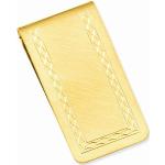 Gold-versilbert Florentined Geldscheinklammer Engraveable Bereich - JewelryWeb