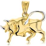Goldene Stier-Anhänger mit Sternzeichen-Motiv aus Gold 14 Karat für Damen 