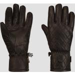 Schwarze Rautenmuster Elegante Goldbergh Damenhandschuhe mit Schnalle aus Leder Größe 7.5 für den für den Winter 