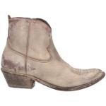 Graue GOLDEN GOOSE Runde Kuba-Absatz Cowboy-Boots & Cowboystiefeletten mit Reißverschluss aus Leder für Damen Größe 37 