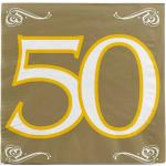 Goldene 50er Servietten als Tischdekoration