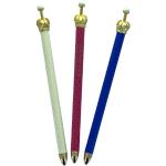 PartyErasers Goldene Krone mit Perlen Top 0,5 mm Druckbleistifte - Blau, Rot und Beige (3 Bleistifte)