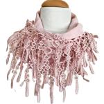 Rosa Pashmina-Schals mit Fransen aus Spitze für Damen für den für den Herbst 