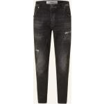 Schwarze Vintage Goldgarn Denim Slim Fit Jeans aus Baumwolle für Herren 