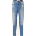 Hellblaue Goldgarn Denim Slim Fit Jeans aus Baumwollmischung für Herren Größe XXL 