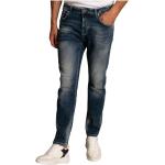 Blaue Goldgarn Denim Slim Fit Jeans aus Baumwolle für Herren Weite 34, Länge 34 