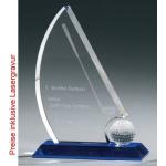 Golf Sail Award, Kristall Glas - Trophäe, Höhe:235 mm