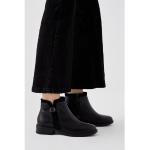 Schwarze Runde Blockabsatz Ankle Boots & Klassische Stiefeletten mit Reißverschluss für Damen Größe 39,5 