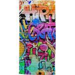 Good Morning Polyvelours Strandtuch Graffiti bunt 75x150 cm