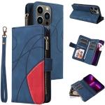 Blaue Motorola Moto G54 Hüllen Art: Flip Cases mit Bildern mit Reißverschluss aus Leder stoßfest 