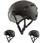 GOOFF Pilot S-Pedelec Helm - Schutz für schnelle E-Bike Fahrten – Fahrradhelm mit Visier und Licht – NTA 8776-zertifizierter Zweirat Helm für Damen und Herren - Velo Helm (Schwarz, S)