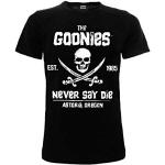 Goonies Original Never Say Die T-Shirt Schwarz Totenkopf Skull, Schwarz XXL