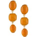 Goldene Cabochon Ohrringe aus Kristall für Damen 