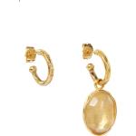 Goldene Cabochon Ohrringe aus vergoldet für Damen 
