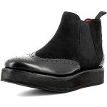 Gordon & Bros Damen Chelsea Boots Paris 5930,rahmengenähte,flexible Frauen Stiefel,Halbstiefel,Stiefelette,Bootie,Goodyear welted,Schlupfstiefel,BLACK/BLACK,EU 42