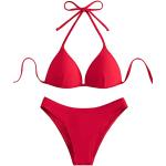 Rote Sexy Neckholder-Bikinis für Damen Größe XS für den für den Sommer 