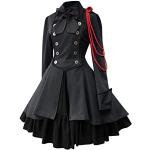 Schwarze Gothic Kurzärmelige Schulterfreie Kurze Abendkleider mit Rüschen aus Spitze für Damen Größe XS für Partys 