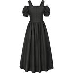 Reduzierte Schwarze Gothic Mini Schulterfreie Kurze Abendkleider mit Puffärmeln mit Reißverschluss für Damen Größe M für Partys 