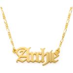 Goldene Gothic Namensketten aus Gold personalisiert für Damen 
