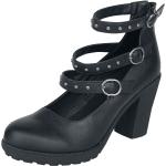 Schwarze Gothicana by EMP High Heels & Stiletto-Pumps mit Nieten mit Riemchen für Damen Größe 41 mit Absatzhöhe über 9cm 