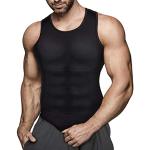 Gotoly Herren Unterhemden Shapewear Workout Tank Tops Kompressionsshirt Muskelshirt Abnehmen Body Shaper Abs Bauch Weg Shirt Unterhemd Feinripp (3XL, Schwarz)
