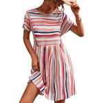 Reduzierte Casual Kurzärmelige Mini Rundhals-Ausschnitt Sommerkleider für Damen Größe M für Partys für den für den Sommer 