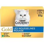 Gourmet Gold 12-Pack Mousse + Feine Snacks in Sauce Katzenfutter 96 x 85 g