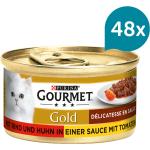Gourmet Gold Délicatesse en Sauce Rind & Huhn 48x85g