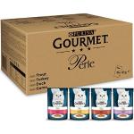 Gourmet Perle Erlesene Streifen Mix mit Forelle Truthahn Ente und Wild 96x85g