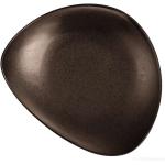 Braune Runde Teller 34 cm aus Keramik 