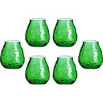 Grüne Antike Teelichtgläser strukturiert aus Glas 6-teilig 