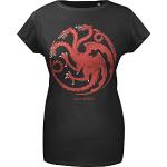 Schwarze GOZOO Game of Thrones Haus Targaryen T-Shirts aus Baumwolle für Damen Größe XXL 