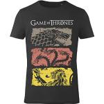 GOZOO Game of Thrones T-Shirt Herren House Stark, Lannister, Targaryen - Sigils Boxed 100% Baumwolle schwarz S