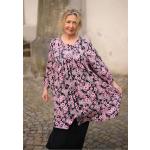Pinke Hippie Gozzip Tunika-Blusen aus Viskose für Damen Große Größen 
