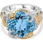 Hellblaue Sterne Elegante Topas Ringe mit Saphir für Damen 