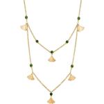 Grüne Zweireihige Halsketten & Mehrlagige Halsketten für Damen 