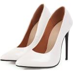 Weiße Pfennigabsatz High Heels & Stiletto-Pumps aus Kunstleder für Damen Größe 47 für Partys 