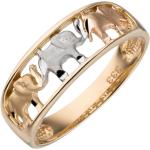 Beige Jobo Tricolor Ringe aus Gold für Damen Größe 54 