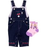 Marineblaue Sterntaler Jeans-Latzhosen für Kinder mit Knopf aus Baumwolle für den für den Sommer 