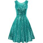GRACE KARIN Retro Kleid Damen 50s Kleider Knielang v Ausschnitt Kleid perlen Petticoat Kleid CL1061-16 M
