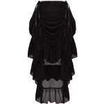 Schwarze Gothic Chiffonröcke mit Rüschen aus Chiffon für Damen Größe XL 