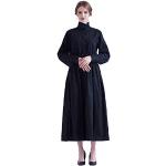 Schwarze Maxi Präriekleider aus Baumwolle für Damen Größe XXL 