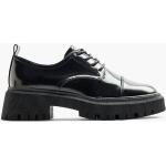 Schwarze Business Graceland Dandy Schuhe mit Schnürsenkel für Damen Größe 36 mit Absatzhöhe 3cm bis 5cm 