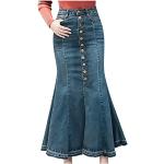 Reduzierte Pinke Vintage Jeans-Miniröcke aus Seide für Damen 