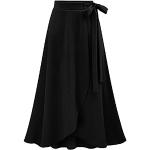 Schwarze Gepunktete Elegante Tellerröcke aus Chiffon für Damen Größe XXL für den für den Sommer 