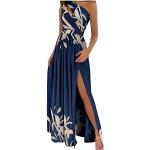 Reduzierte Hellblaue Elegante Langärmelige Lange Abendkleider für Damen Größe L für Partys für den für den Sommer 