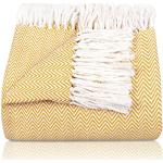 Gelbe Gräfenstayn Kuscheldecken & Wohndecken aus Baumwolle maschinenwaschbar 240x220 für den für den Sommer 